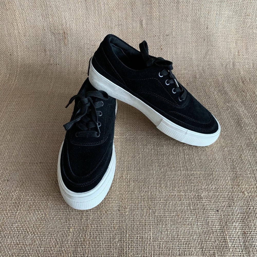 NWOT All Saints Black Marcia Suede Sneaker Shoes 8